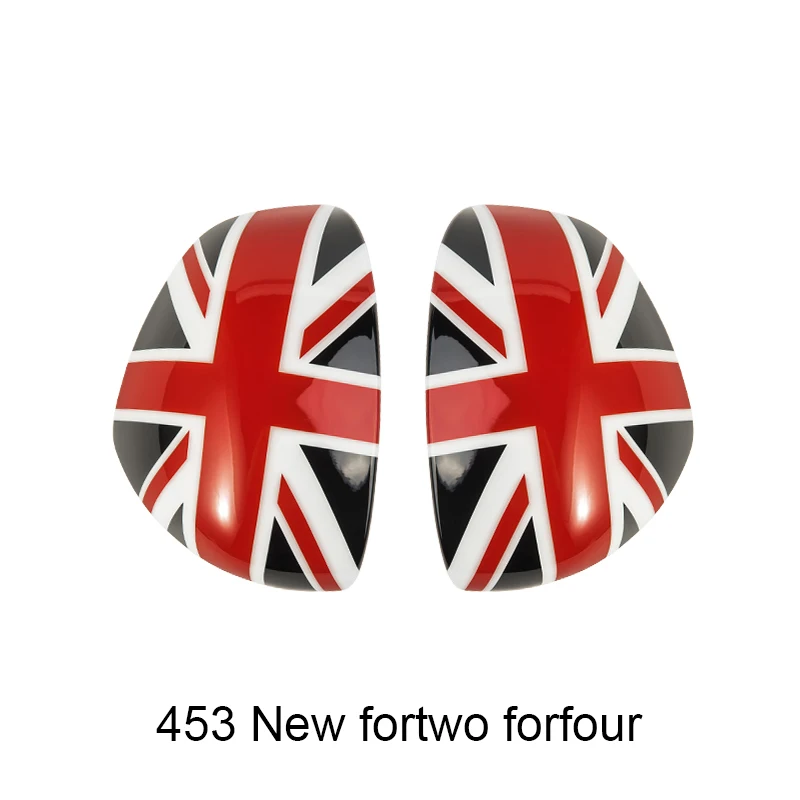 Black Union Jack Автомобильный стиль, зеркало заднего вида, чехол, корпус, литье, наклейка, протектор для Smart 453 fortwo forfour, автомобильные аксессуары - Цвет: Black Union Jack