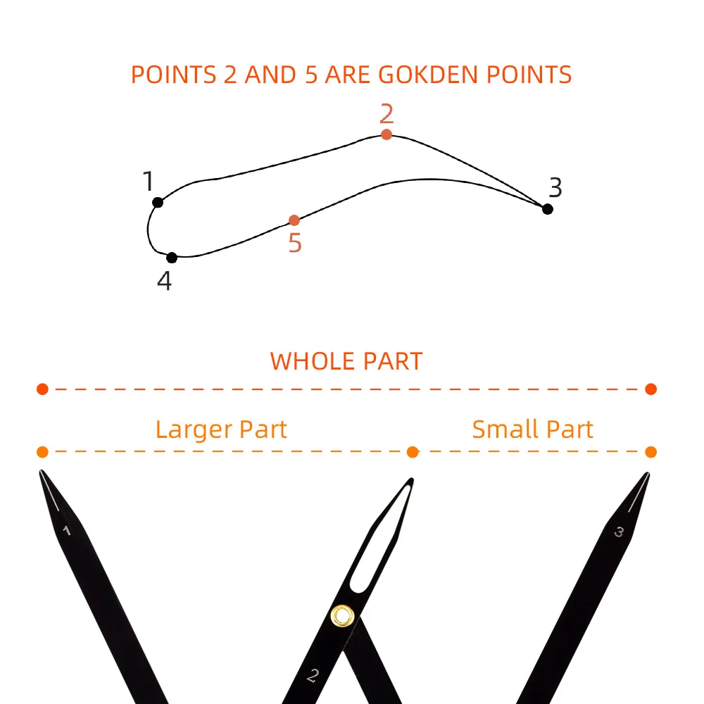 Golden Ratio Fordable Measure Precisely Adjustable Size Calipers Stencil Design Stainless Steel Eyebrow Ruler Makeup Tool Golden Ratio Fordable Measure Precisely Adjustable Size Calipers Stencil Design Stainless Steel Eyebrow Ruler Makeup Tool