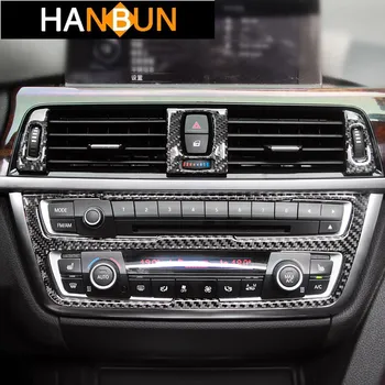 

Carbon Fiber Styling Armrest Gearshift Decorative Frame Cover Console CD Panel Sticker For BMW 3 series F30 F34 Auto Accessories