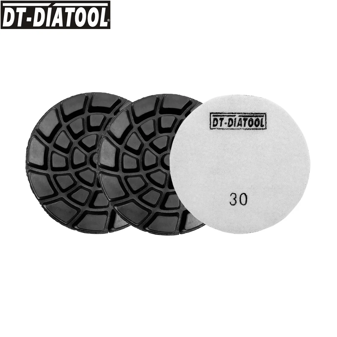 DT-DIATOOL 3pcs/pk Grits #30 Resin Bond Diamond Concrete Polishing Pads Nylon Backed Floor Renew Sanding Discs Dia 100mm/4