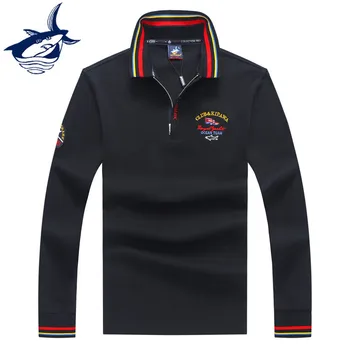 

Fashion Men's polo shirt long sleeve embroidery pullover brand Tace & Shark polo shirt men Spring Autumn casual & business polos