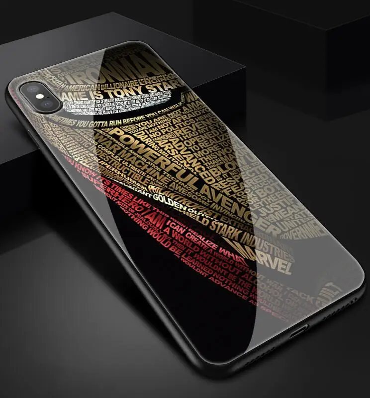 Закаленное стекло Железный человек Мстители чехол для телефона для iphone X XR XS 11 pro Max 7 6 6S 8 plus для samsung S8 S9 S10 Plus note 8 9 bay