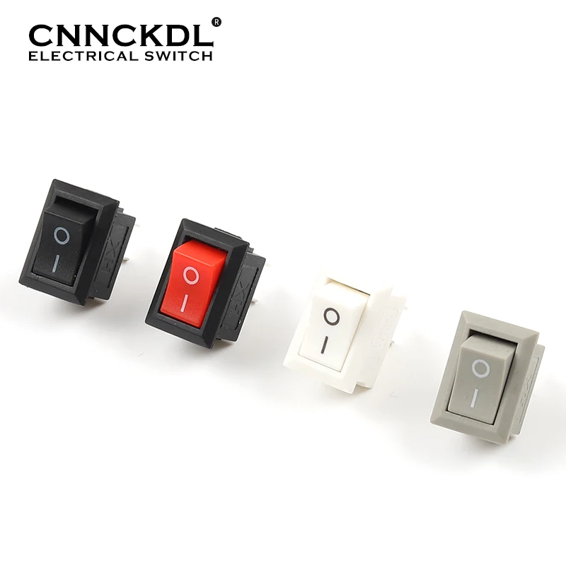 Mini interruptor de botón KCD11, 2 pines, 10x15mm, SPST, 3A, 250V CA, interruptor basculante de barco a presión, encendido/apagado, 1 negro, rojo, blanco, gris, 10 Uds./lote