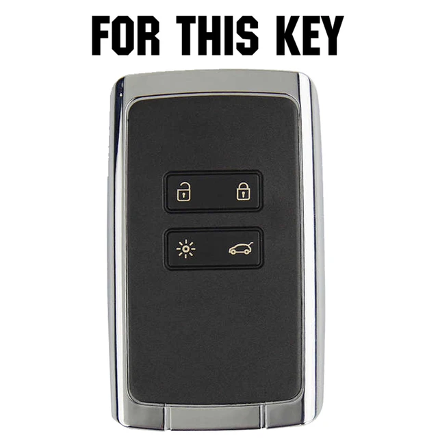 Coque clé,Étui pour clé télécommande à 4 boutons, en Fiber de carbone, pour  Renault Megane Koleos, Kadjar, Talisman - Type Black