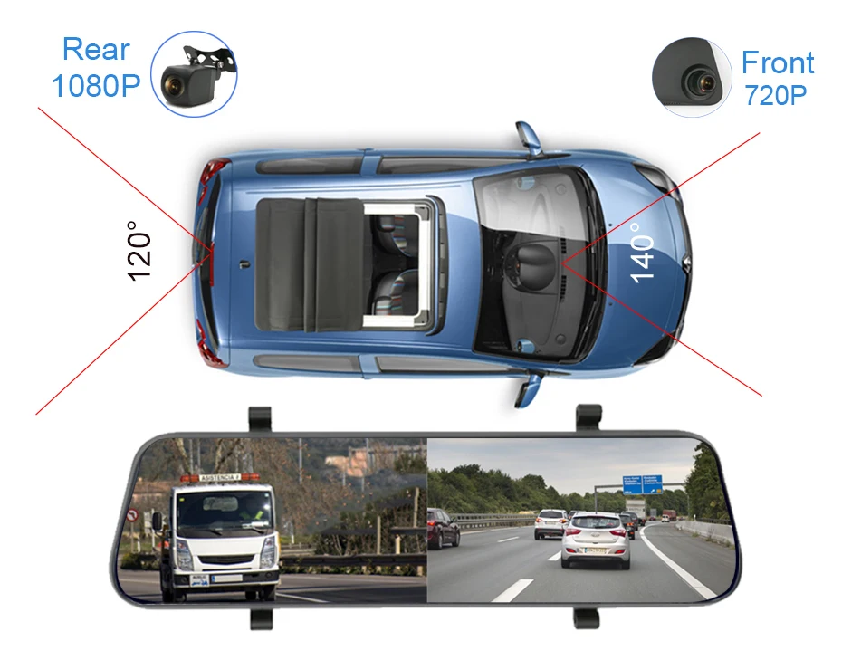 10 Inch Mirror 4G Dash Cam Car DVR Android 8.1 Dash Camera GPS Navigation Car Camera Auto Recorder ADAS Support 1080P Rear Camer gps navigation for car
