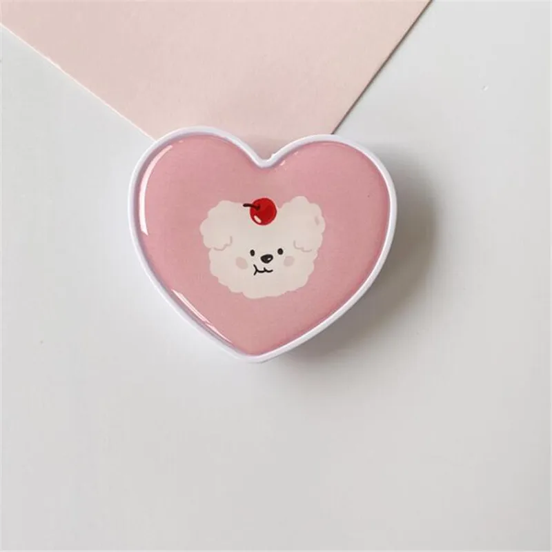 Cartoon Heart Bear Expanding Stand Mount Grip Phone Socket Fold Mobile Smartphones Pocket Holder Bracket Phone Stand Holder mobile holder