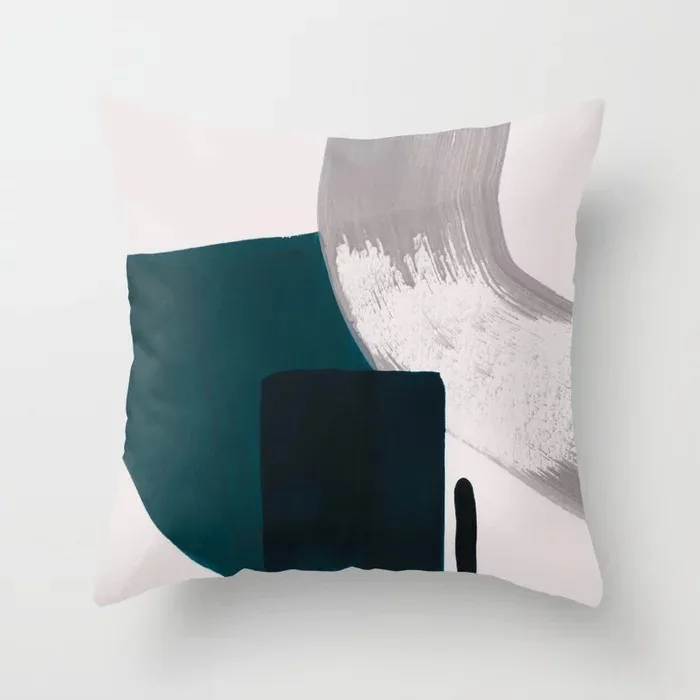 Простой абстрактный геометрический узор Супер короткая бархатная наволочка с чернильным принтом домашний диван синий зеленый декоративный чехол для подушки - Цвет: abstract-11
