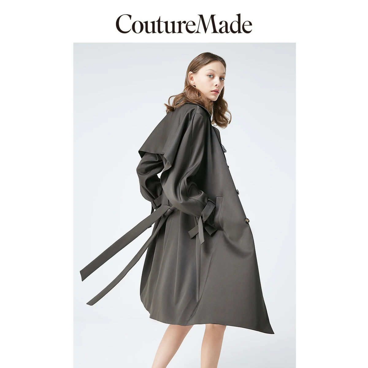 Vero Moda Women's Couturemade Cuffband Lapel Ruffled Trench Coat | 319121550
