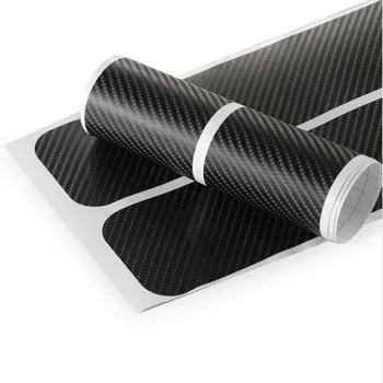 

Carbon Fiber Stickers Car Door Plate Sill Cover Accessories Universal Waterproof
