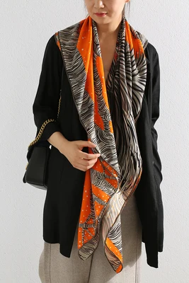 Кашемир, шелк одеяло шарф палантин из пашмины для женщин зимние теплые шарфы - Цвет: Orange