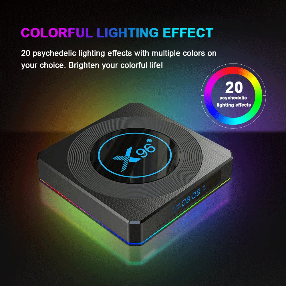 Caixa de tv Vontar Amlogic Inteligente Rgb Luz Android 11 4g 64g 2g16g Wifi Youtube Av1 Media Player Tvbox 8k Definir Caixa Superior X96 x4 S905x4 - Image 4