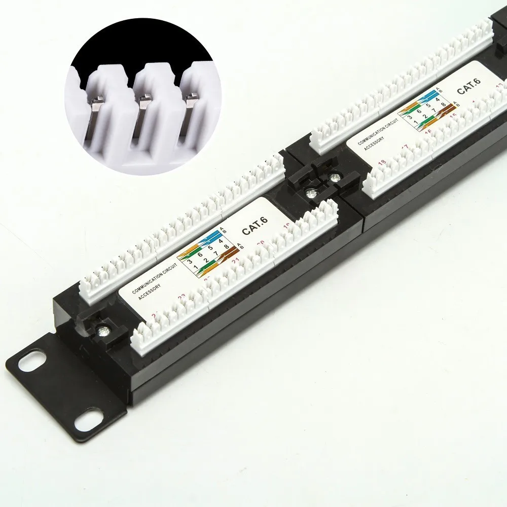 19in 1U шкаф стойка UTP 24 порта CAT6 патч-панель RJ45 сетевой кабель адаптер неэкранированный модульный Keystone Jack распределительная рамка