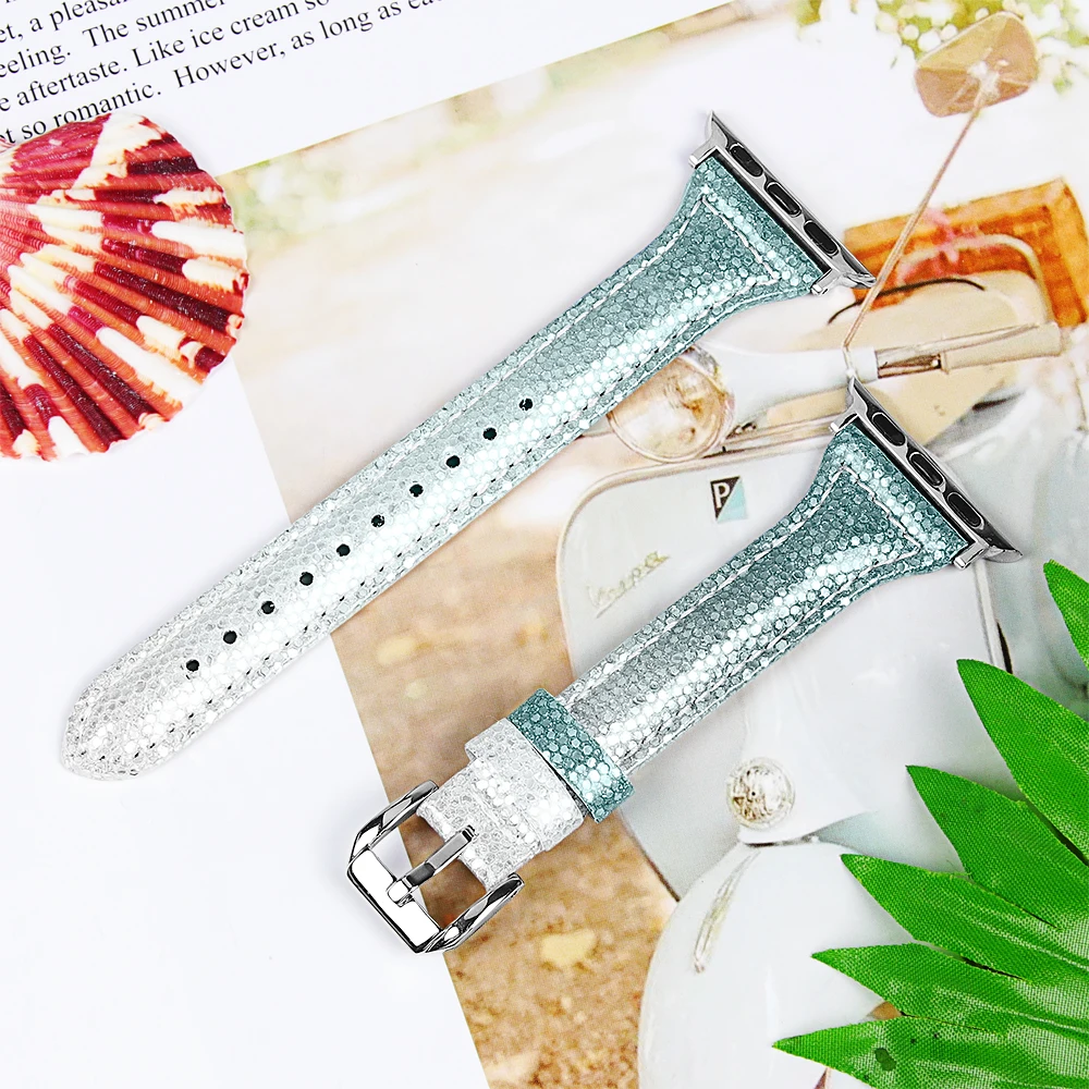 Ремешок OULUCCI для apple watch band 38 мм/40 мм/42 мм/44 мм черный кожаный браслет series