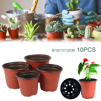 

10pcs Nordic Style Flowerpot Succulent Plant Plastic Grow Box Fall Resistant Tray Home Garden Pot Nursery Transplant Flower Pots