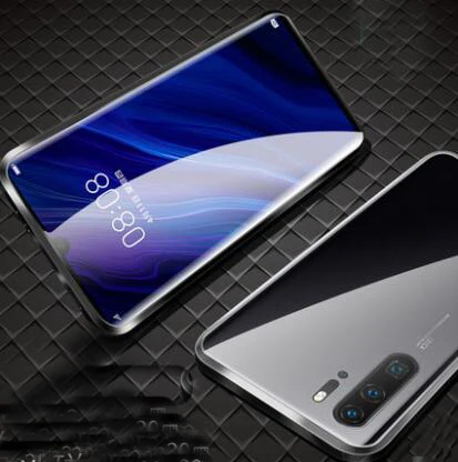 Металлический магнитный чехол для телефона huawei P30 P20 Pro mate 20 Lite двусторонний стеклянный Магнитный чехол для huawei Honor 10 Lite 8X чехол s - Цвет: Black