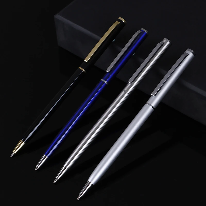 Metal Ballpoint Signature Pen 1mm Black Ink Gel Pen Writing Stationery 
