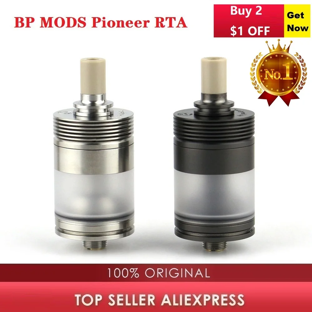 Оригинальный атомайзер BP MODS Pioneer RTA с емкостью 2 мл/3 7 мл и двойным контролем потока