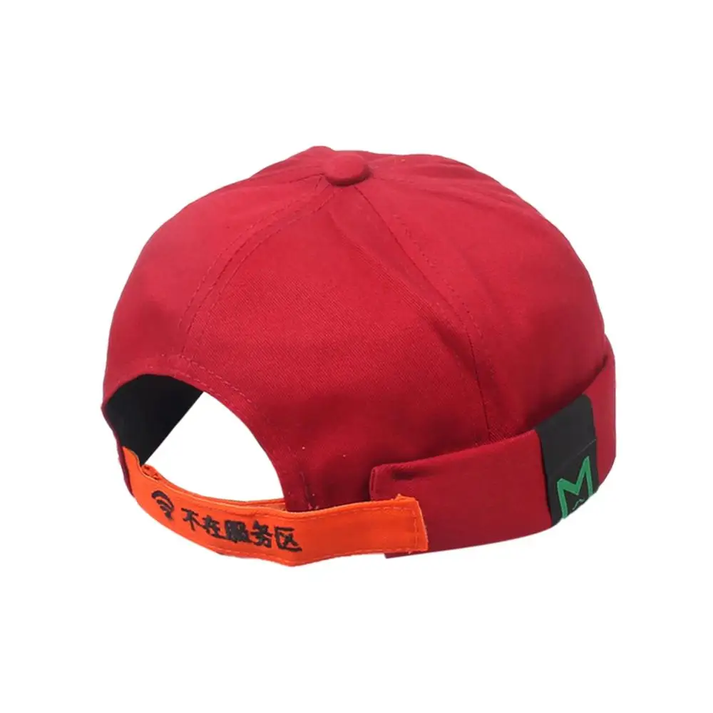 

Unisex Women Men Embroidery Hip Hop Brimless Hat Sailor Cap Rolled Cuff Retro Brimless Beanie Hat