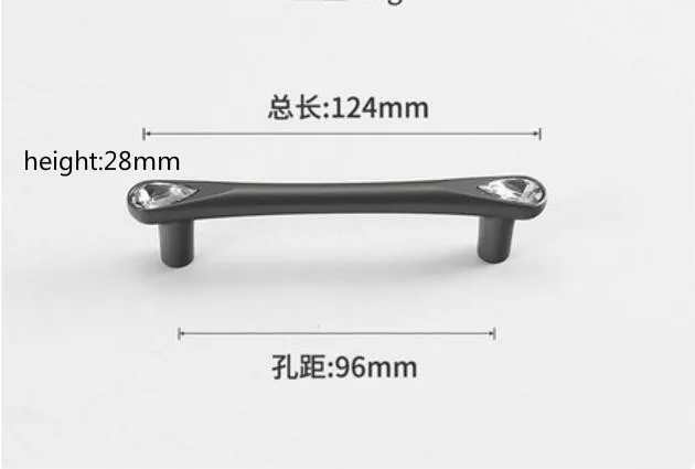 96mm Роскошные хрустальные дверные ручки для шкафа, европейские ручки для кухонного шкафа и ручки из цинкового сплава, стразы, золотая ручка 96 мм - Цвет: 96mm