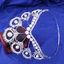 G157 свадебное платье в европейском стиле с жемчугом и БОЛЬШОЙ КОРОНОЙ, элегантные аксессуары для волос невесты, сценическая пряжа, свадебное платье, корона