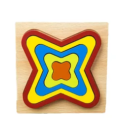 Geometric Wooden Shape Puzzle for Kids - Montessori Educational Toy & Gift (E)