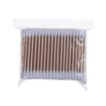 

200 Pcs Wooden Handle Double Tips Cotton Buds