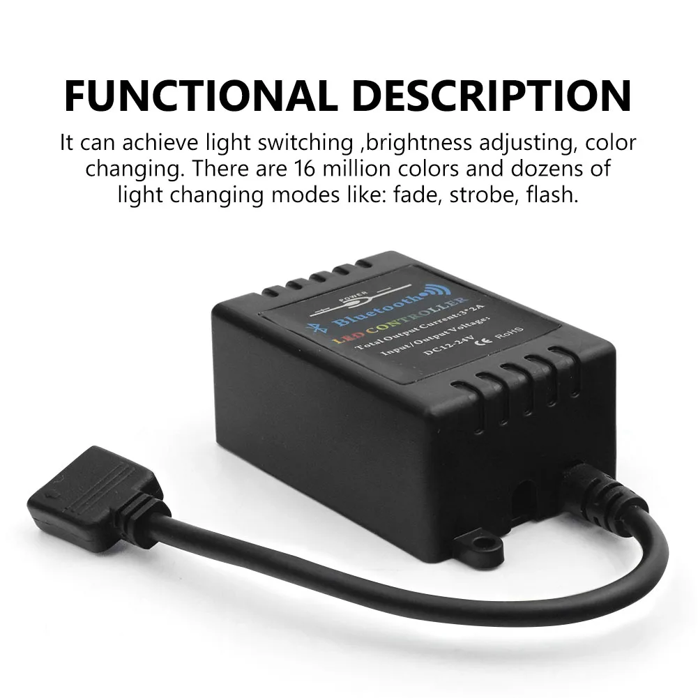Bluetooth rgb контроллер приложение телефон музыка белый черный 12-24 в беспроводной светодиодный светильник 5050 Bluetooth Смартфон пульт дистанционного управления