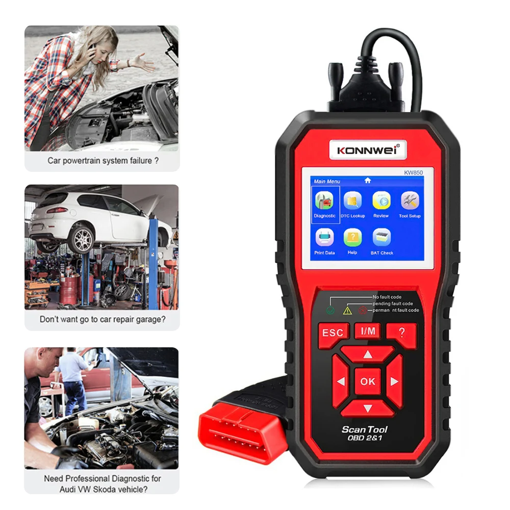 Professionelle OBD2 Scanner KW850 Code Reader Fahrzeug Motor Diagnose EOBD Scan-Tool für alle OBDII & KÖNNEN Protokoll Autos Seit 1996 Professionelle OBD2 Scanner KW850 Code Reader Fahrzeug Motor Diagnose EOBD Scan-Tool für alle OBDII & KÖNNEN Protokoll Autos Seit 1996