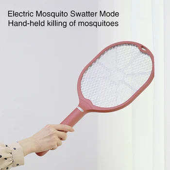 

3 Layers Handheld Mosquito Killer Strong Voltage Fly Swatter Household Desktop USB Charging Easy Operate Safety With LED Light