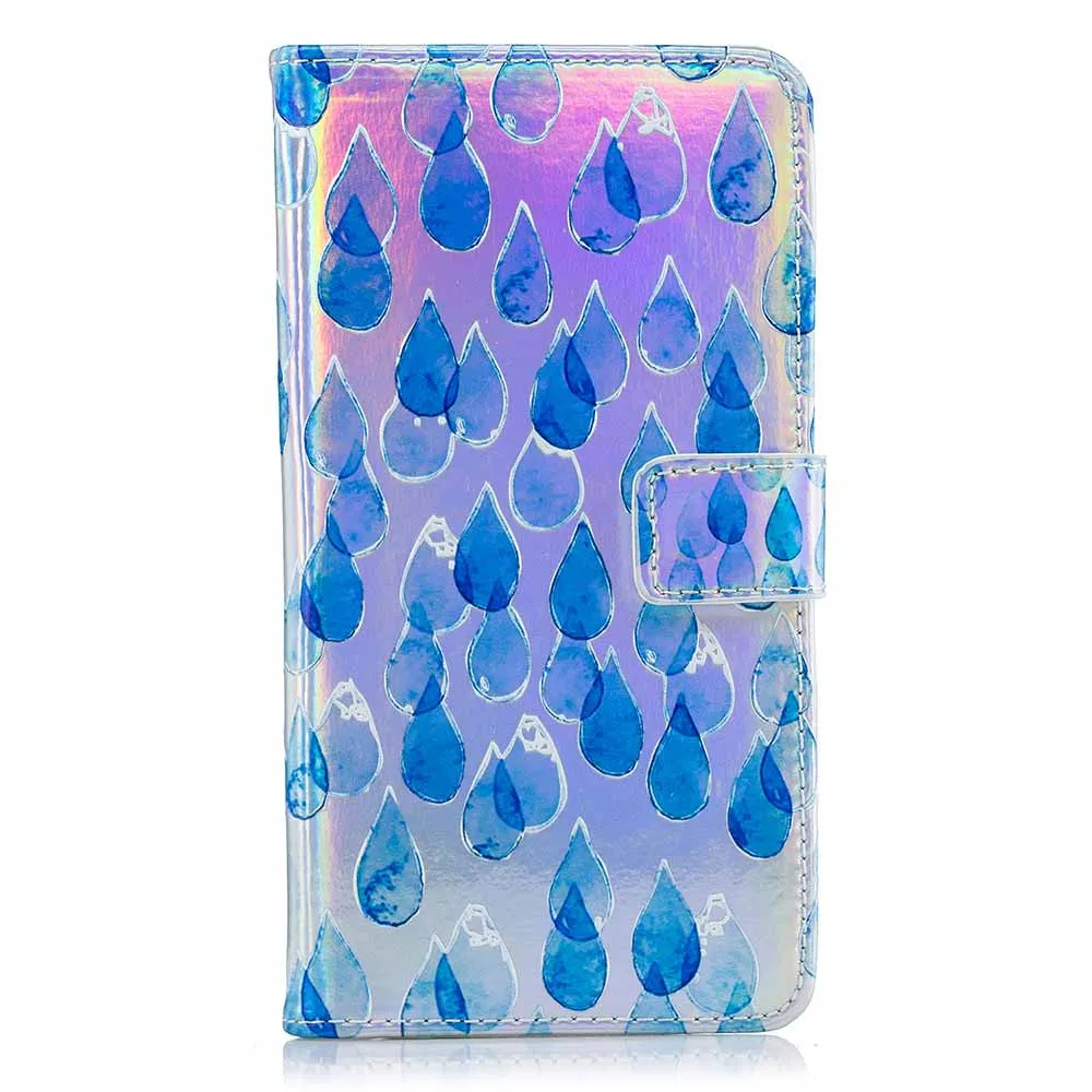 Water Droplets J400F J600F лазерный чехол флуоресцентный откидной Чехол-кошелек для samsung Galaxy S8 S9 A8 A6 Plus J4 кожаный силиконовый чехол B37 - Цвет: Water Droplets