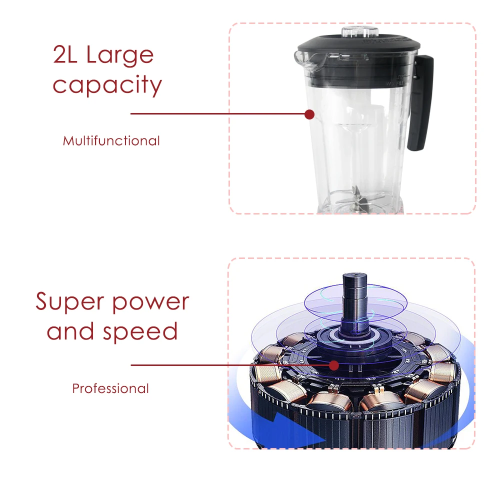 ITOP 2L/2200 Вт коммерческий блендер профессиональный мощный блендер миксер фруктовая соковыжималка коктейль бар Кухонные комбайны