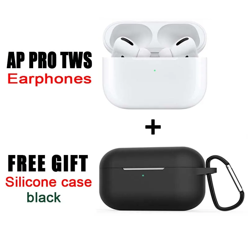 airpods pro earpods Air pro tws, беспроводные bluetooth наушники, наушники, игровая гарнитура, наушники с шумоподавлением, Bluetooth, опт, для apple android - Цвет: Earphone(black case)