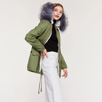 

Winter coat women fur collar hooded cotton jacket long section women's plus size cotton coat women jacket parka female coat