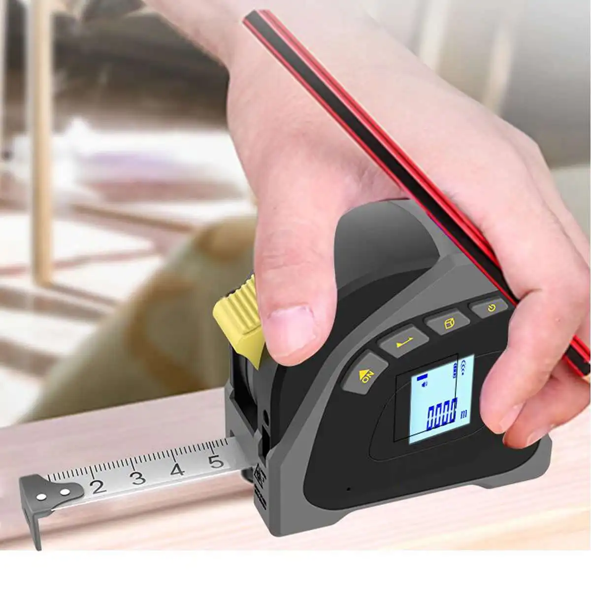 4 in 1 40M Laser Rangefinder Digital 5M Tape Measure Distance Meter Portable Range Finder Infrared Construction Gauging Tool 4 in 1 40M Laser Rangefinder Digital 5M Tape Measure Distance Meter Portable Range Finder Infrared Construction Gauging Tool