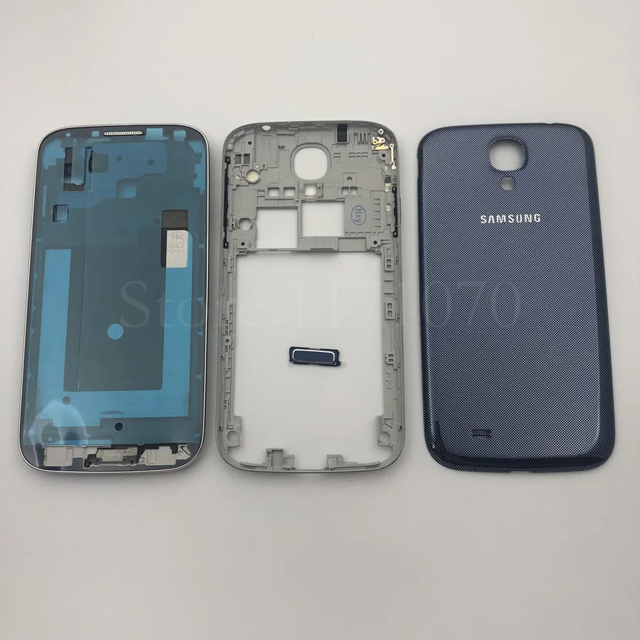 Чехол для samsung Galaxy S4 i9500 i9505 i337 с полным корпусом, средняя рамка+ задняя крышка+ кнопка, запасные части для samsung Galaxy S4 i9500