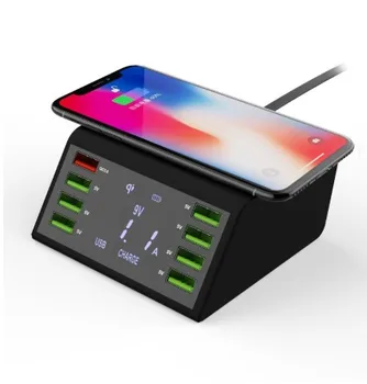 

Wireless USB Charger 60W LED Display Quick Charge 3.0 Fast Charging Station For iPhone Samsung Huawei Xiaomi power bank foreo