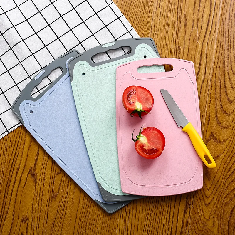 New kitchen knife board kitchen board healthy wheat straw non-slip kitchen board rectangular kitchen home cutting board