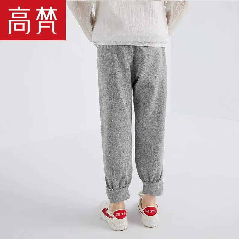 

Goldfarm 2019 New Style Girls Sweatpants Fashion Playful Pure Cotton Harem Pants Cotton Belt Contrast Color GIRL'S Pants Fashion