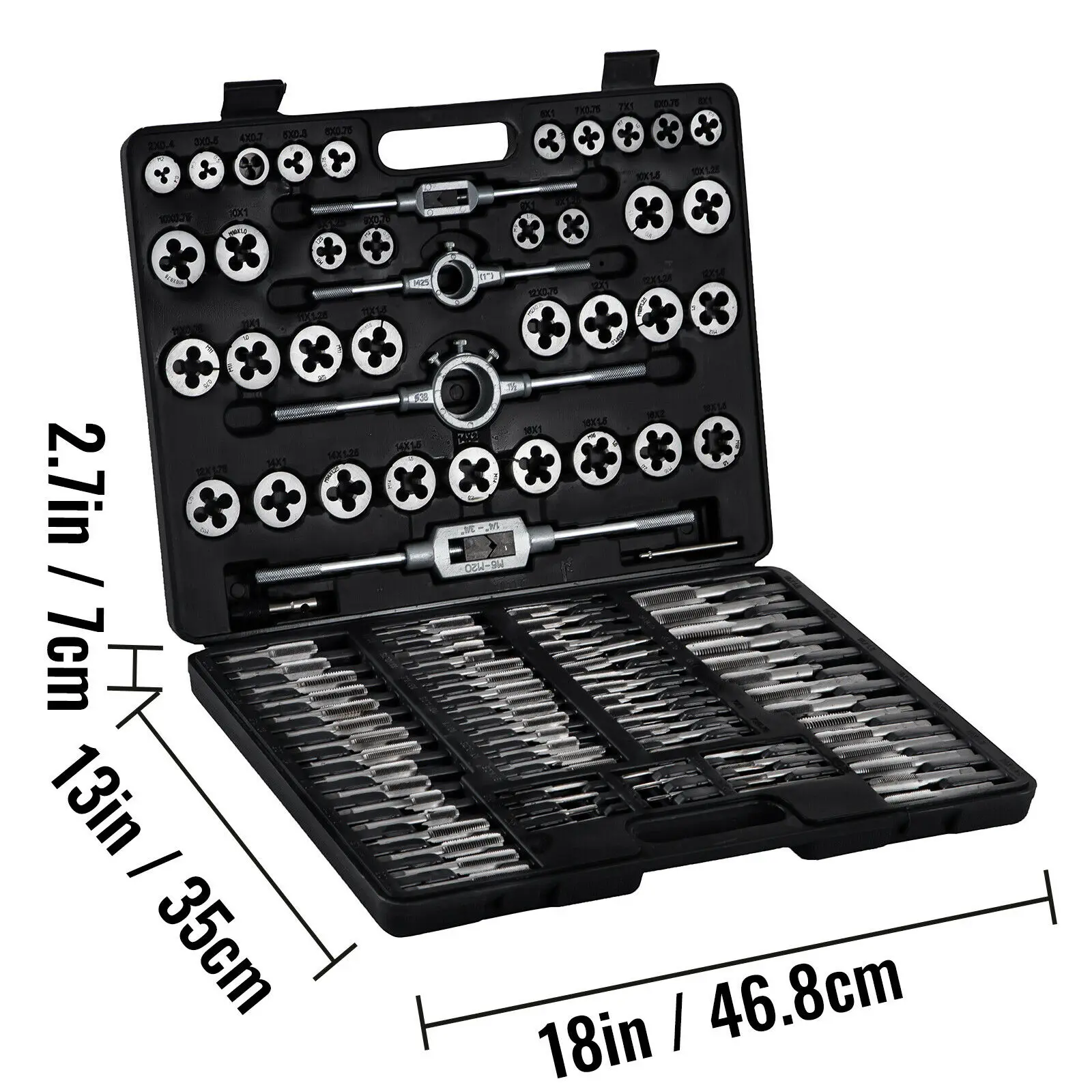 VEVOR Coffret Tarauds et Filières Kit Taraudage Filetage 60 Pieces