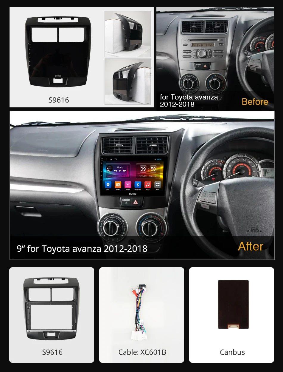 360 ° панорамный 4G SIM+ Wifi 8Core 4G+ 64G Android 9,0 Автомобильный мультимедийный радио для Toyota Avanza 2010- gps SPDIF DSP Авто CarPlay