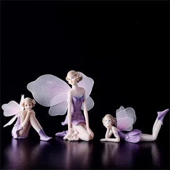 

European Resin Angel Flower Fairy Creative Birthday Gift Decor Home Bedroom Living Room Decoration Accessories Resin Charms