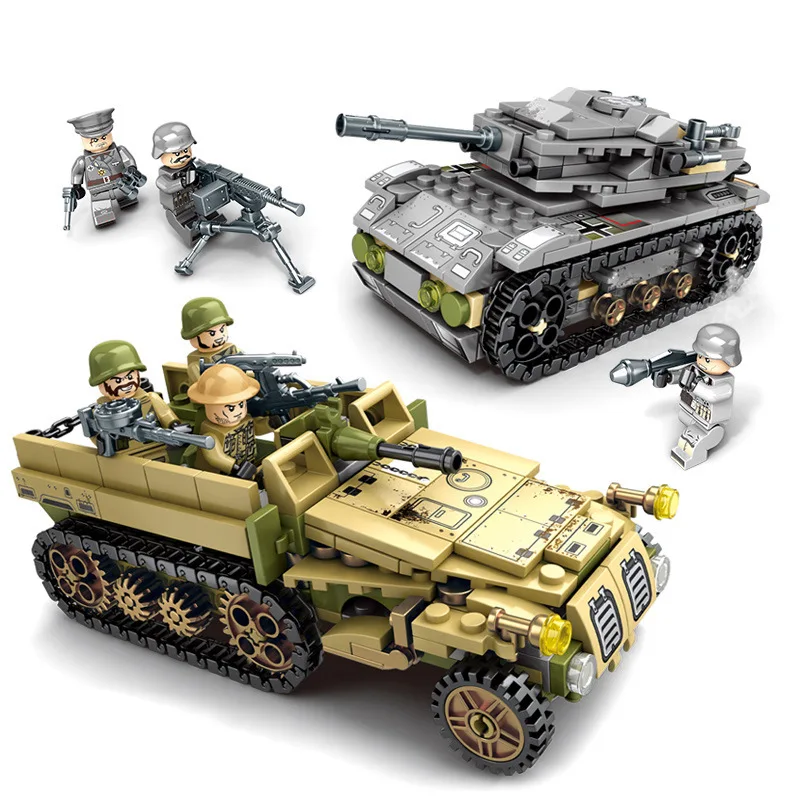 

Senbao 8-in-2 steel empire 101113-101120 boy building blocks puzzle fight inserted military tank fighter