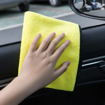 

Car Care Car Cleaning Towel Hemming Microfiber Coral Velvet 30*30/40/60cm Cloth Double Sided High Density New Wiping Absorbent