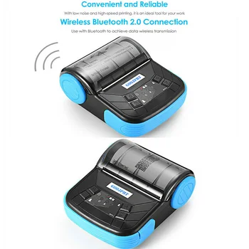

80mm IOS Android Easy Operate Shop Portable Thermal Printer Smart Bluetooth Low Noise Multifunction Resaurant Receipt Convenient