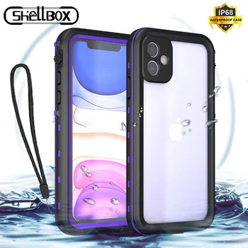 

Shellbox Waterproof Phone Case for iPhone 11 Pro Max Shockproof Dustproof Underwater Swimming Cover for XR XS Max Phone Coque
