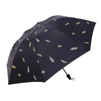 

Waterproof Polyester Sun/Rain Umbrella Black Plastic Foldable Coating Rain and Rain Ins Wind ABS Rubber Non-slip Handle