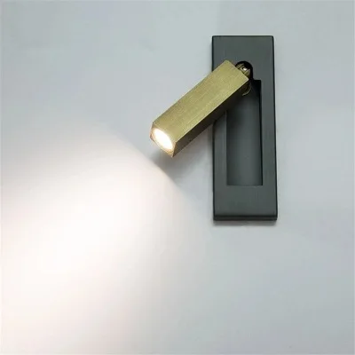 Золотой Minimalist Retro Bedroom LED Wall Lamp Hotel Bedside Recessed Wall Light - Цвет абажура: Золотой