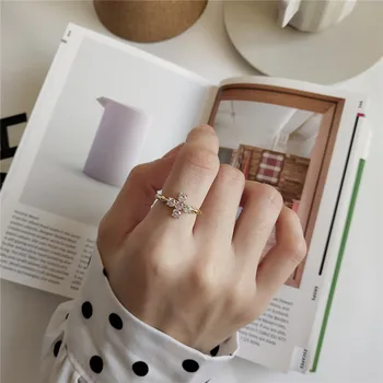 

RUIYI Real 925 Sterling Silver Women Luxury AAA Zircon Setting Cross Niche Rings Girls Stylish Fashion 18K Gold Mini Chic Rings