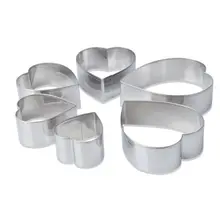 6 шт./компл. сердце Форма оригинальные формочки для печенья в виде украшения Инструменты Fondant(сахарная) конфеты H7EA