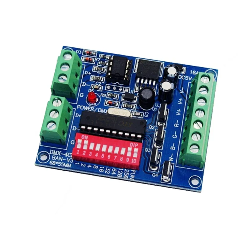 Miglior Prezzo 1 Pcs Dc12V-24V 4 Canali Dmx 512 Decoder Decoder Led Dimmer Regolatore